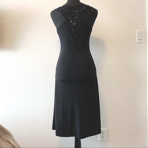 Black dress with embroidered sequin back detail - Picture 2 of 9